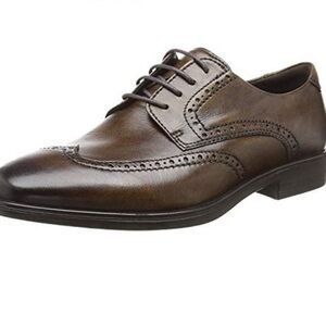 ECCO Men's Melbourne Wing‎ Tip Tie Oxford, Cocoa Brown Size EU 46/12-12.5